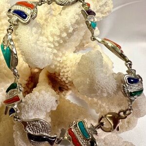 Coleman Silver Multicolor Fish Bracelet